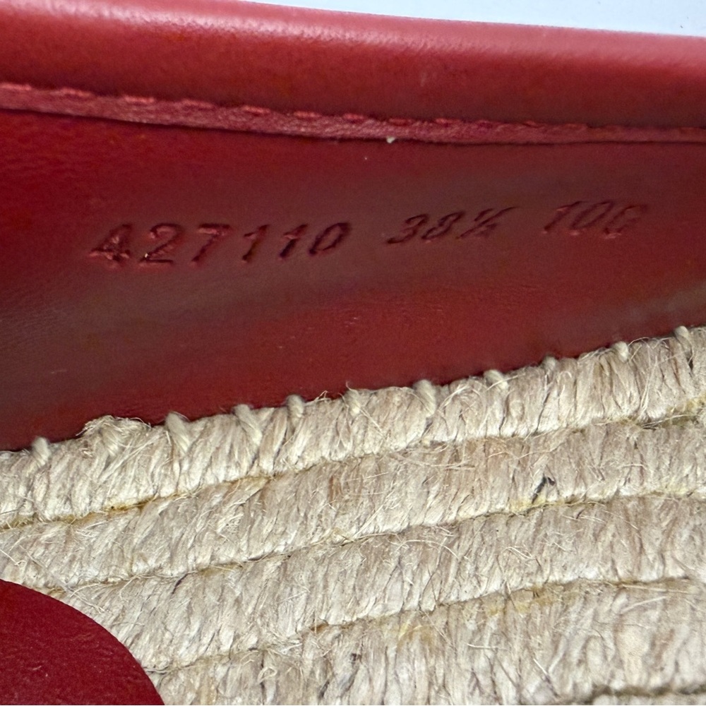 Gucci Women's Espadrilles - Red and Beige with Floral Print - Picture 10 of 14